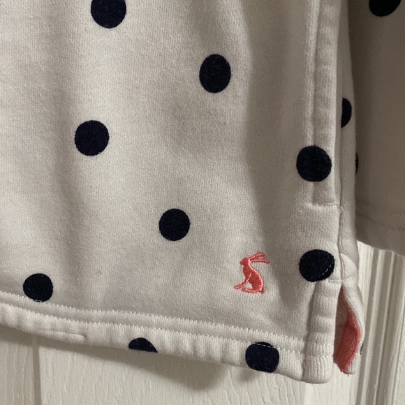 Joules Premium Grade Polka Dot quarter-zip sweatshirt, US Size 2 - Picture 3 of 7